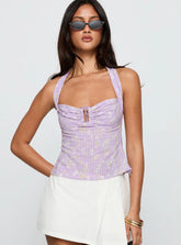 Isabetta Halter Top Lilac Floral