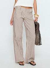 Vendi Low Rise Pant Brown Stripe
