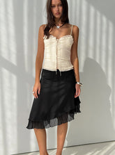 Rosemead Satin Midi Skirt Black