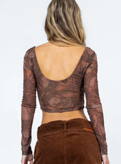 Marilla Long Sleeve Top Brown