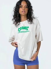 Cosmic Puff Tee Grey / Green
