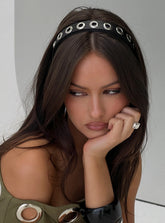 Yasminn Eyelet Headband Black