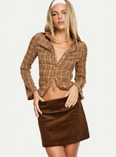 Araceli Corduroy Mini Skirt Brown