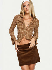 Araceli Corduroy Mini Skirt Brown