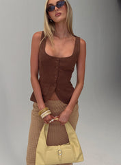 Spirito Vest Top Brown