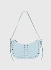 Bright Lights Studded Shoulder Bag Blue