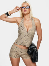 Odin Top Polka Pinstripe Beige