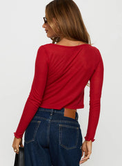 November Long Sleeve Top Red