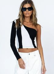 Matty Long Sleeve Top Black / White