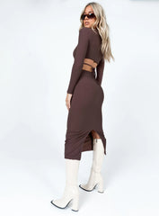 Nolan Midi Dress Brown