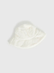 Theo Plush Bucket Hat White