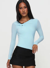 Glorious Look Twist Detail Bodysuit Blue