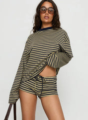 Kourt Bloomer Shorts Beige Stripe