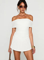 Lucianne Off The Shoulder Mini Dress White