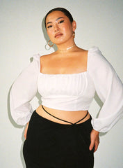 Ariah Long Sleeve Top White Curve Eco