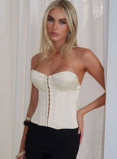 Afelia Strapless Corset Top Cream
