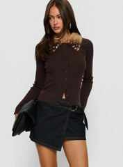 Elinora Wrap Mini Skirt Raw Denim