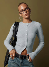 Suzu Long Sleeve Knit Top Grey