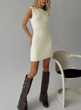 Kandy Knit Mini Dress Cream