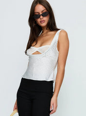 Delilah Top Porcelain Polka