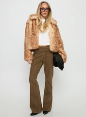 Dawnn Faux Fur Jacket Animal