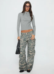 Sweetness Low Rise Straight Leg Jeans Digital Camo