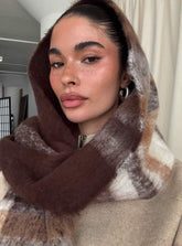 Warm Welcome Scarf Brown Plaid