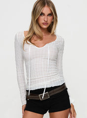 Raelynne Tie Detail Top White