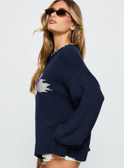 Swan Lake Love Knit Sweater Navy