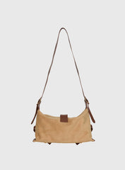 Anatolius Faux Suede Shoulder Bag Brown