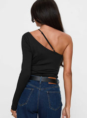 Play Pretend One Sleeve Bodysuit Black