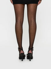 Austria Polka Dot Stockings Black