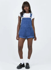 Kacey Short Overalls Navy Cord