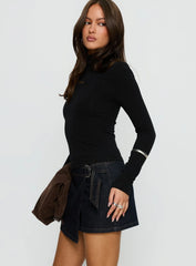 Enisa High Neck Long Sleeve Top Black