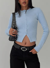 Suzu Long Sleeve Knit Top Blue