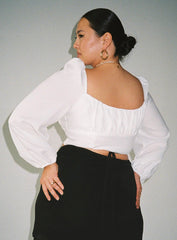 Ariah Long Sleeve Top White Curve Eco