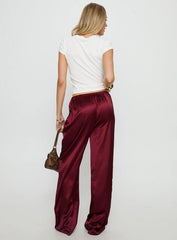 Soulstar Satin Pants Wine