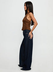 Favourite Reference Mid Rise Straight Leg Jeans Dark Indigo