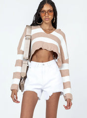 Brittany Denim Shorts White