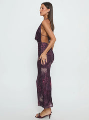 Manaia Cowl Halter Neck Maxi Dress Multi