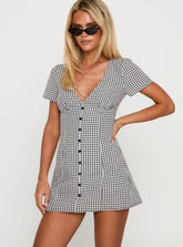 Loveliness Playsuit Black / White Check