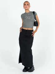 Princess Polly Cursive Tee Grey / Pink