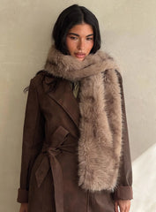 Freeze Fluffy Scarf Brown