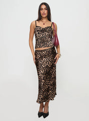 Enigmatic Maxi Skirt Leopard