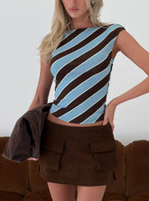 Nova Top Retro Stripe Blue