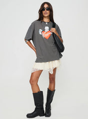 Kewpie Oversized Tee Washed Black