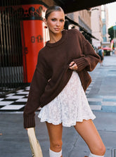 Mariea Lace Frill Mini Dress White