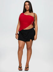 Machiatto One Shoulder Top Red Curve