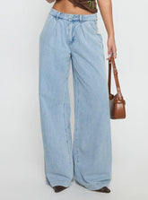 Siloh Wide Leg Denim Jeans Blue