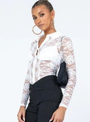 Iona Long Sleeve Top White